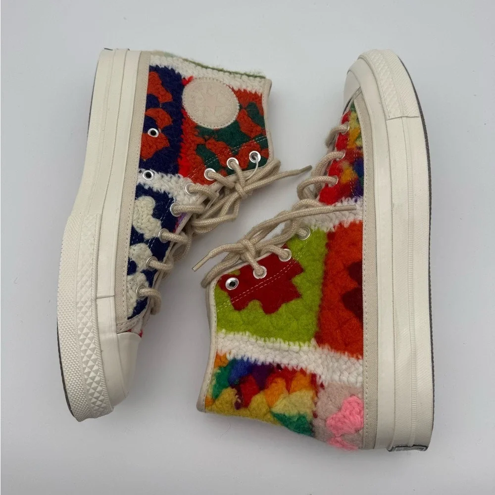 Converse Especial‎ Edition Crochet Colorful High-Top Sneakers - Picture 4 of 9